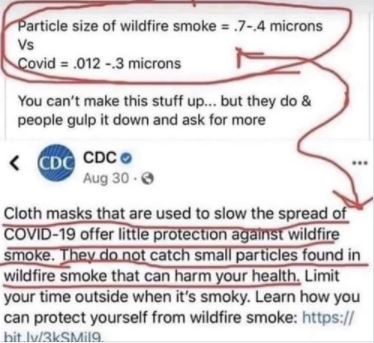 CDC announces face masks dont work smoke fires