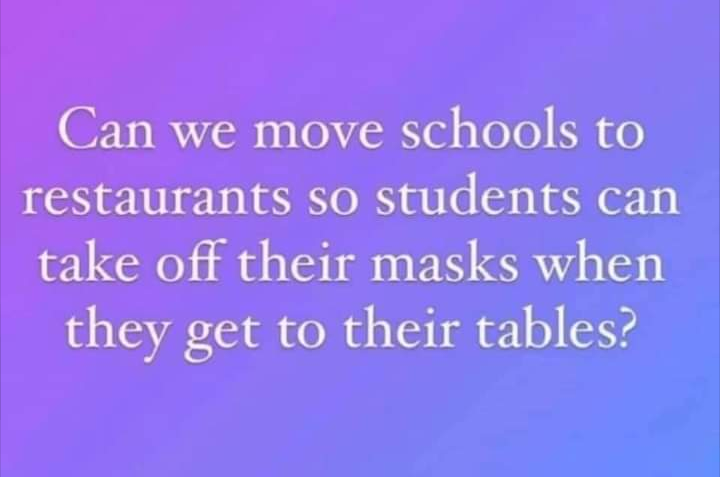 move students to restuarants to take off masks